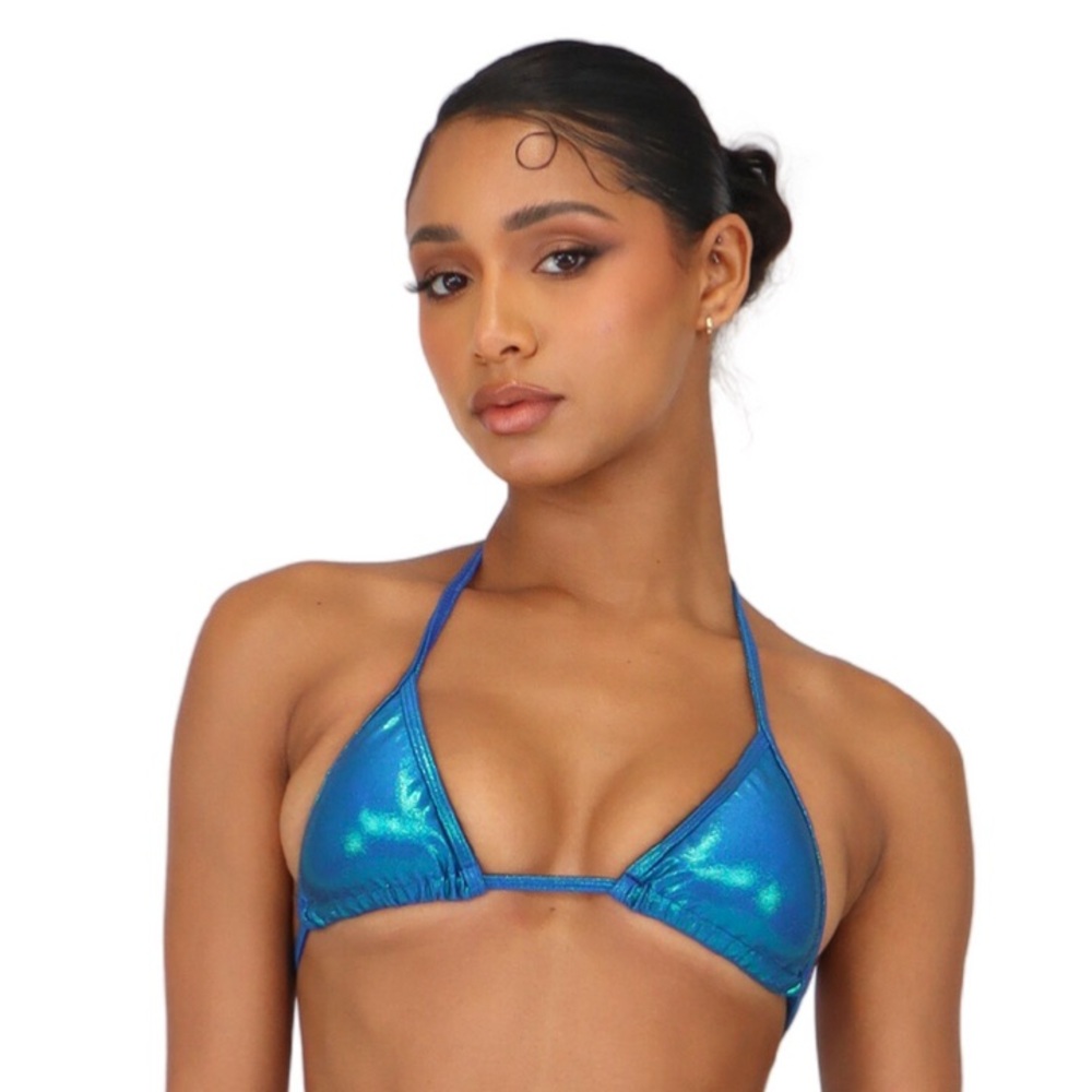 MELISSA SIMONE HALLE TRIANGLE TOP - TURQUOISE (XS)
